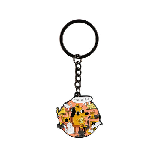 Llavero "This is fine" con gatitos