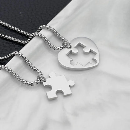 Set de collares rompecabezas acero inoxidable