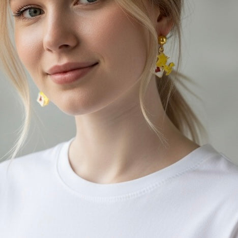 Aretes de Woodstock acero inoxidable