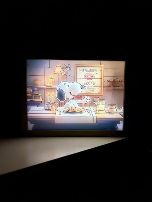 Cuadro con luz LED Snoopy