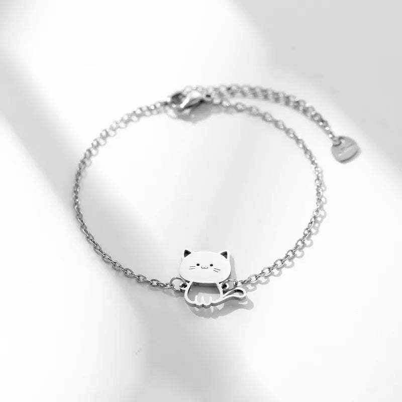 Pulsera gatito acero inoxidable