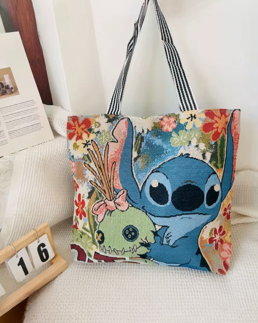 Tote bag tejido de Stitch con zipper