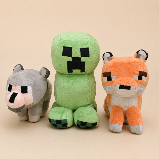 Set de 3 peluches Minecraft 20-13 cm