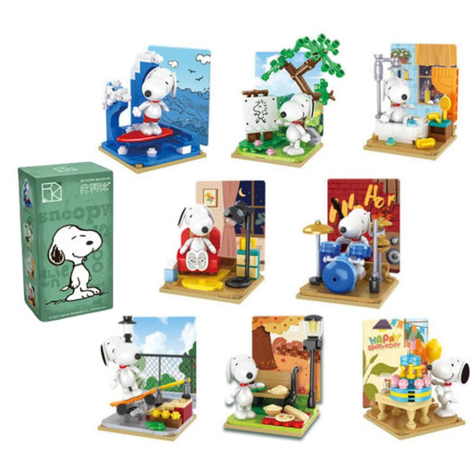 Blind box original de bloques para armar de Snoopy