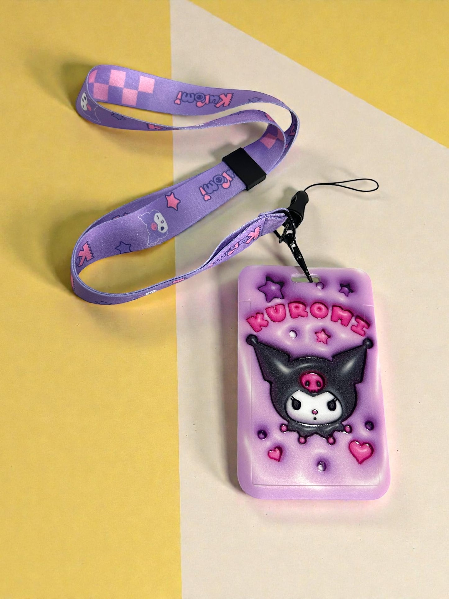 Portagafete y lanyard Kuromi