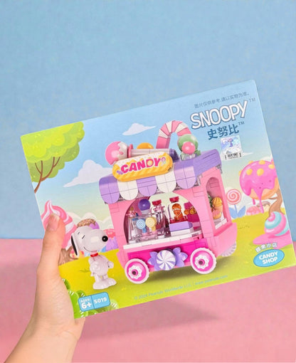 Set original de bloques para armar de Snoopy tienda de dulces
