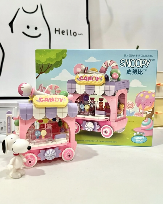 Set original de bloques para armar de Snoopy tienda de dulces