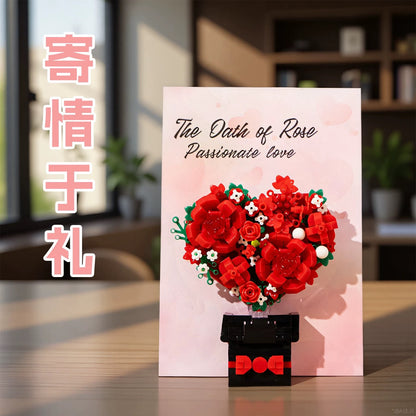 Set de bloques para armar bouquet de rosas (413 pcs)