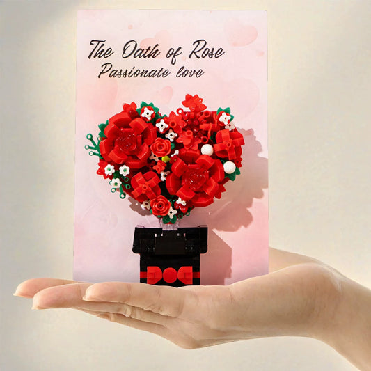 Set de bloques para armar bouquet de rosas (413 pcs)