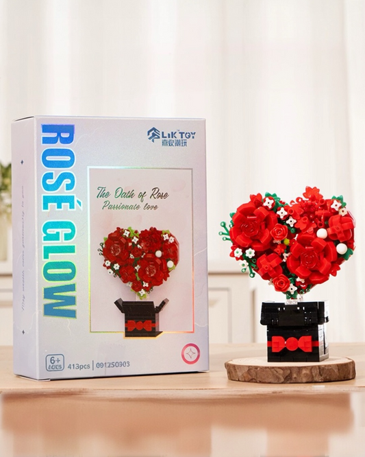 Set de bloques para armar bouquet de rosas (413 pcs)