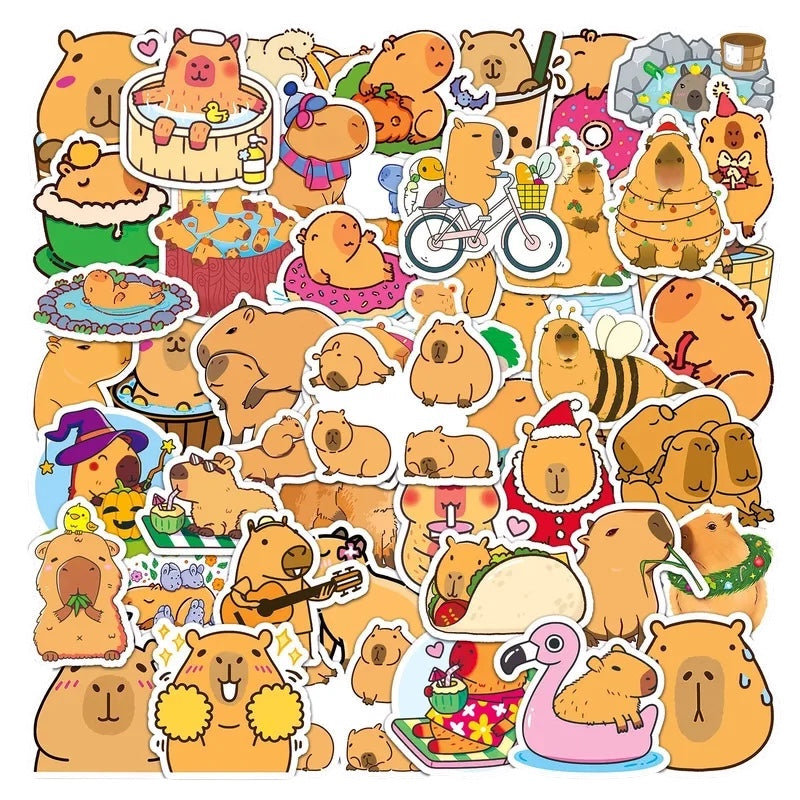 Set de 50 stickers de Capibara
