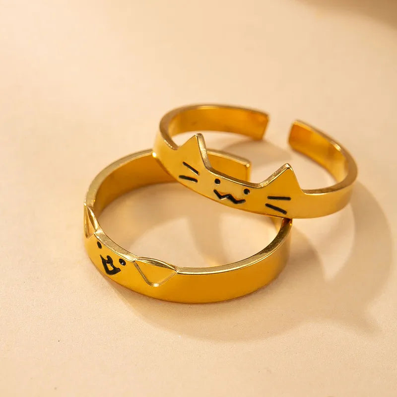 Set de anillos gatito y perrito
