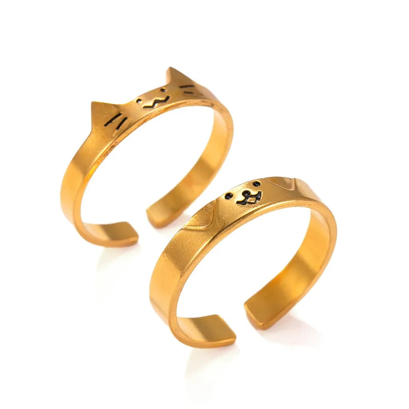 Set de anillos gatito y perrito
