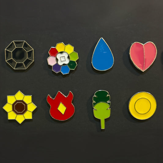 Set de 8 pines medallas Kanto Pokémon