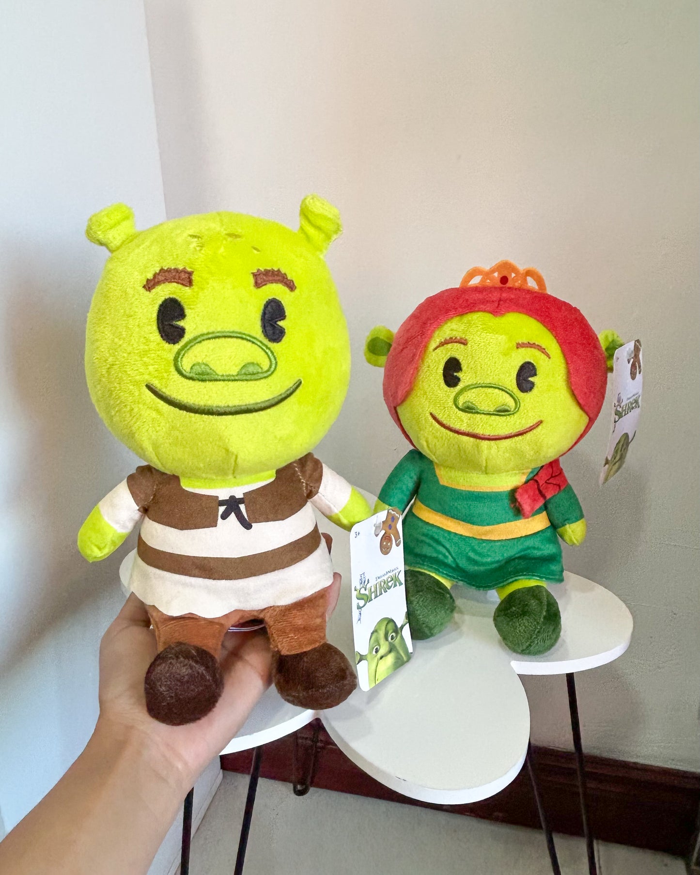 Set original de peluches Shrek y Fiona 14 cm
