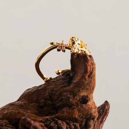 Anillo ajustable Groot baño oro 14k