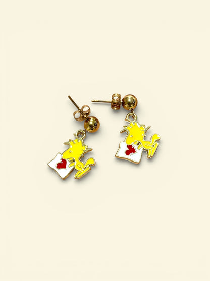 Aretes de Woodstock acero inoxidable
