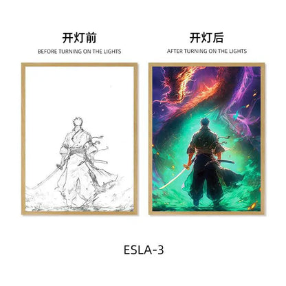 Cuadro con luz LED Zoro One Piece