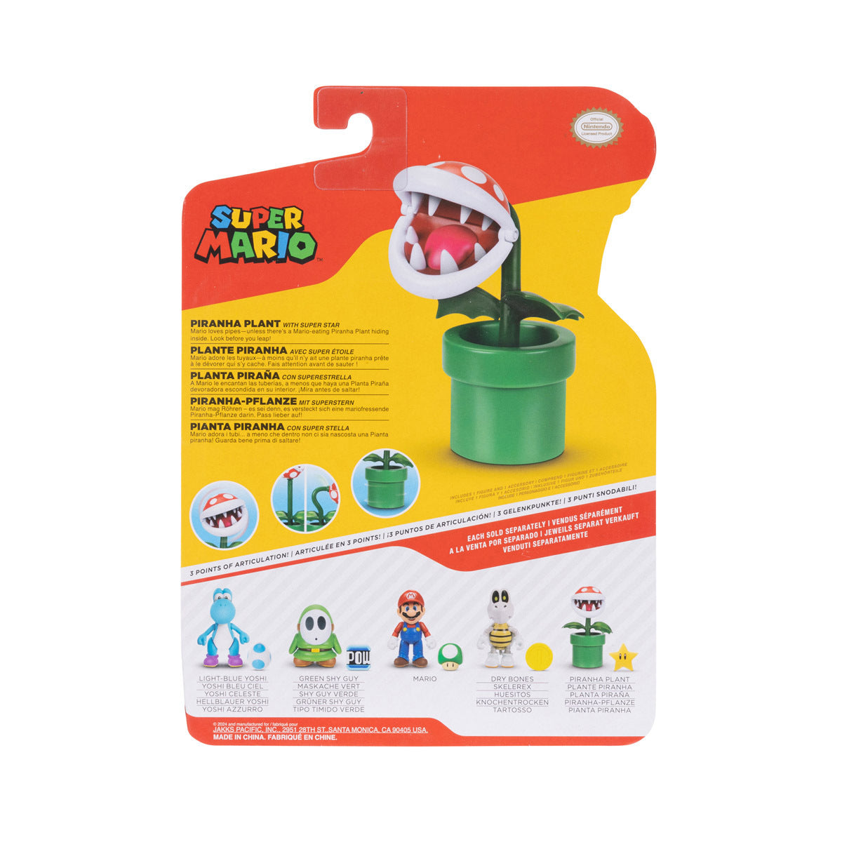 Figura original articulada de Planta Piraña Super Mario 3D World