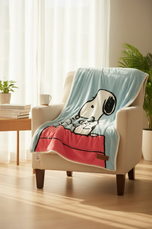 Cobijita original de Snoopy con reverso de “ovejita” 100 cm x 80 cm
