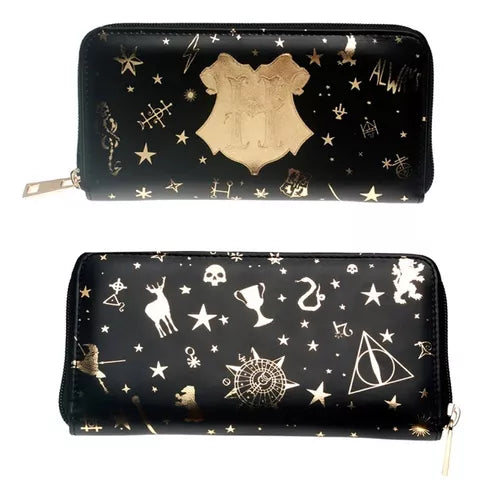 Billetera Hogwarts detalles dorados