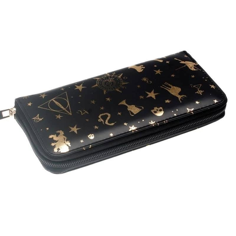 Billetera Hogwarts detalles dorados