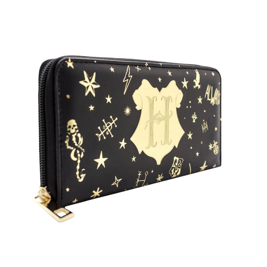 Billetera Hogwarts detalles dorados