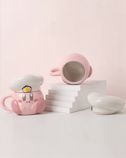 Taza de cerámica con tapa de Kirby