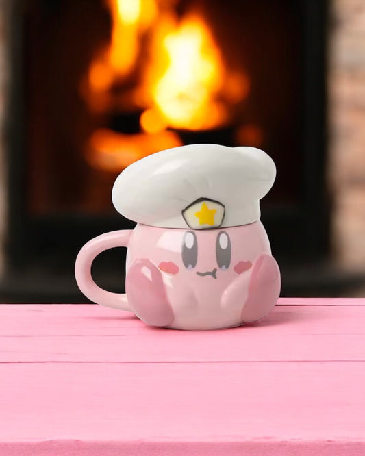 Taza de cerámica con tapa de Kirby