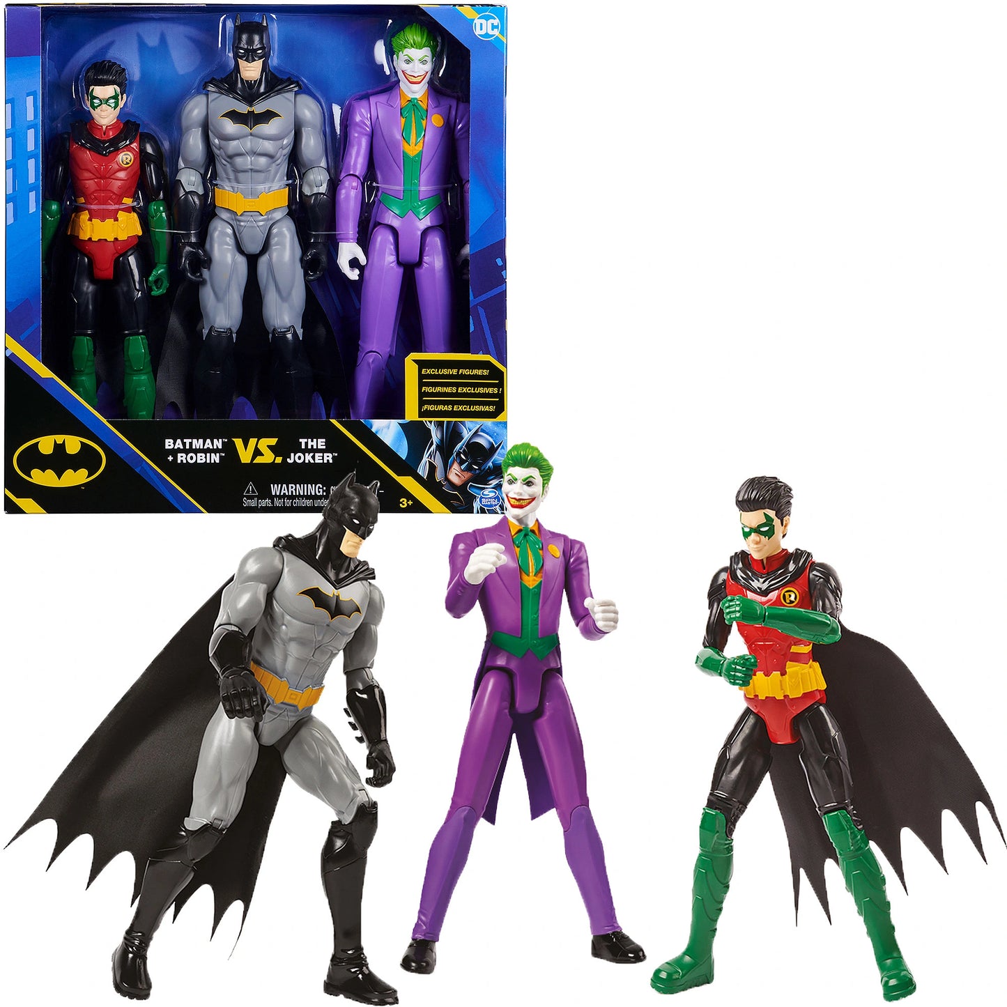 Figuras originales DC Comics Batman y Robin VS The Joker 30 cm