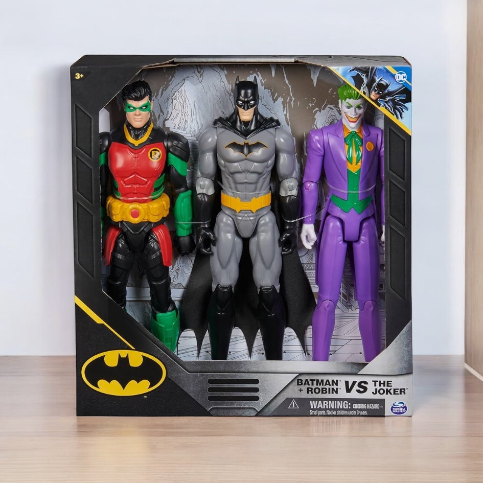 Figuras originales DC Comics Batman y Robin VS The Joker 30 cm
