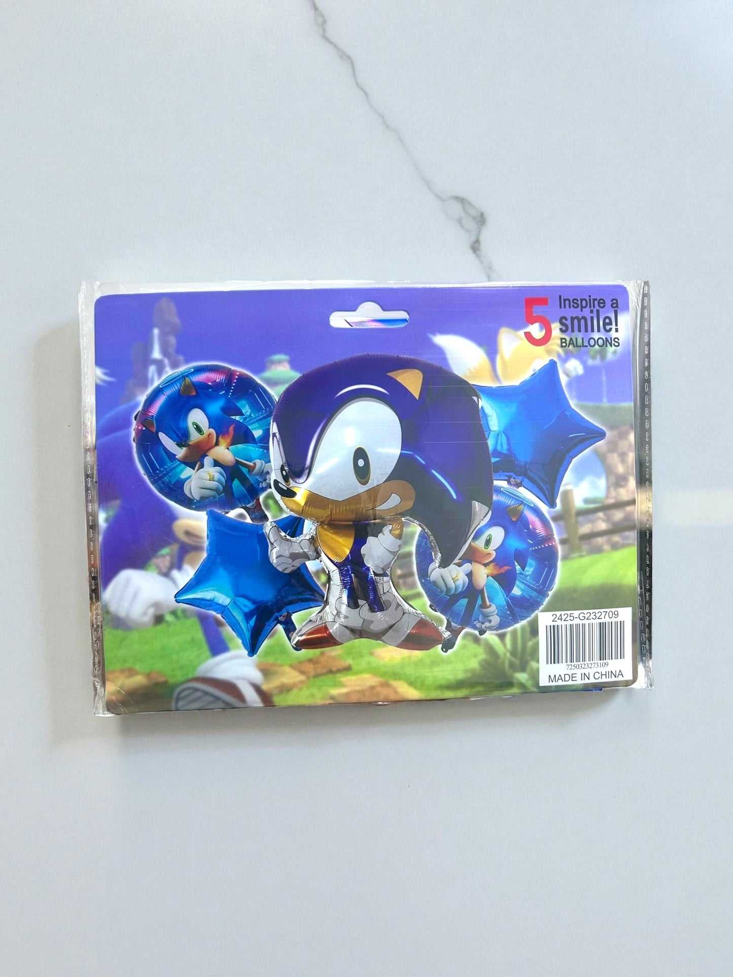 Set de 5 globos metálicos de Sonic