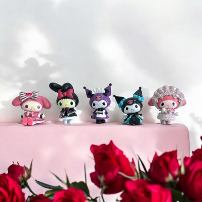 Set de 5 figuras Kuromi y My Melody 3-4 cm