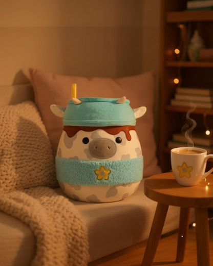 Peluche original Squishmallow Mustafa The Cow 35 cm