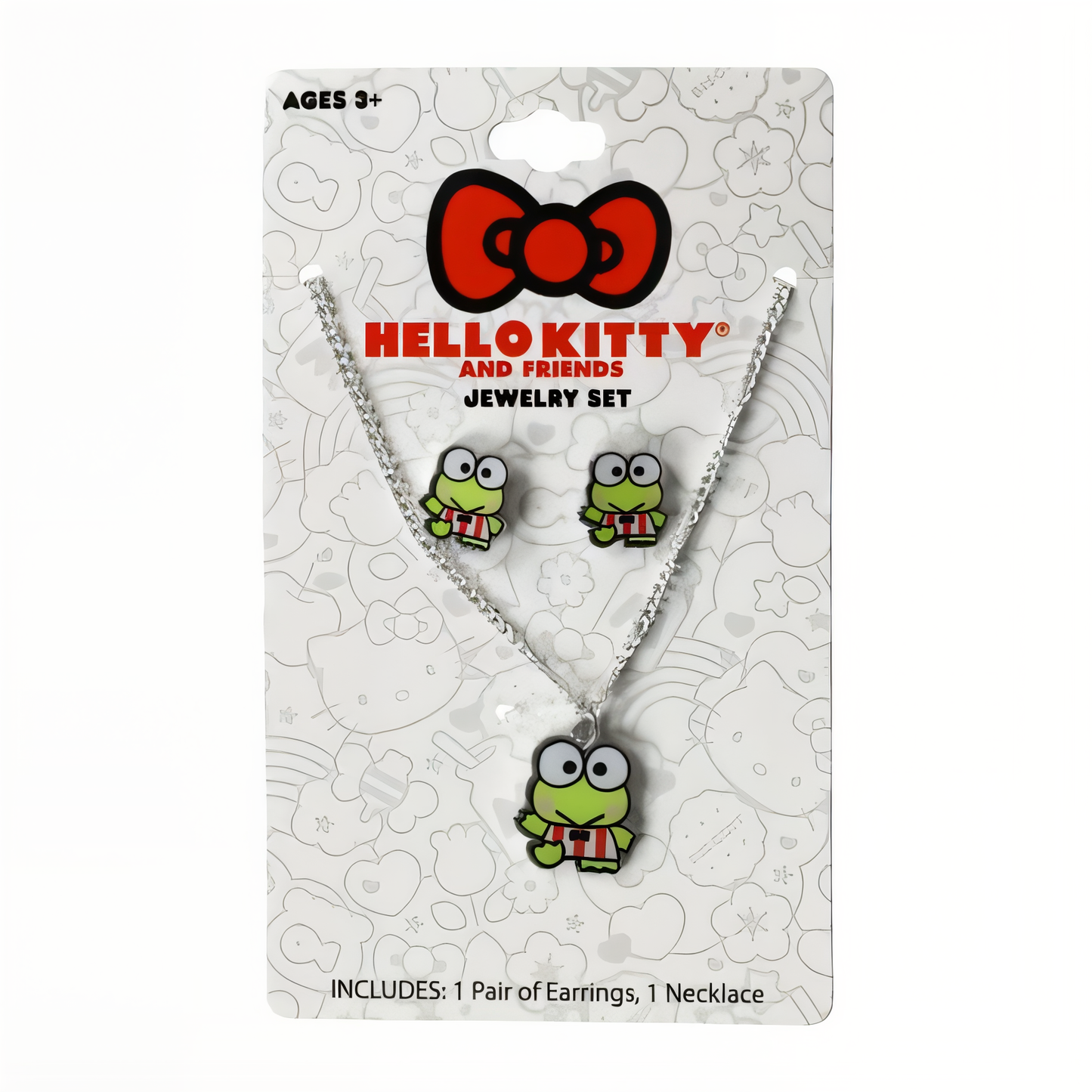 Set original de collar y aretes Keroppi