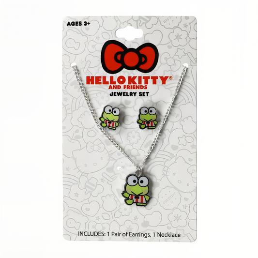 Set original de collar y aretes Keroppi