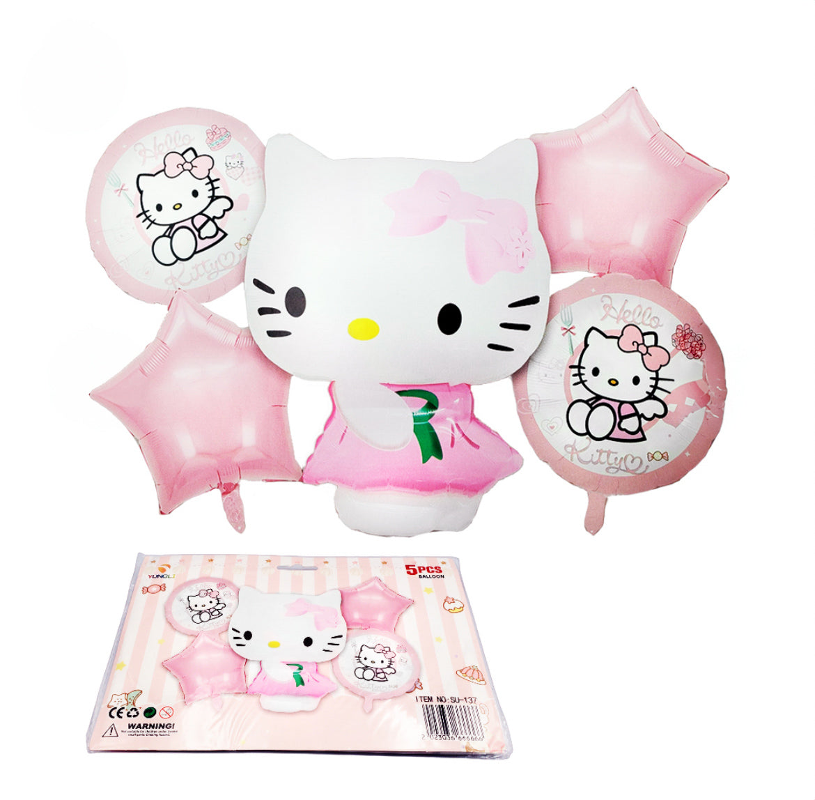 Set de 5 globos metálicos Hello Kitty