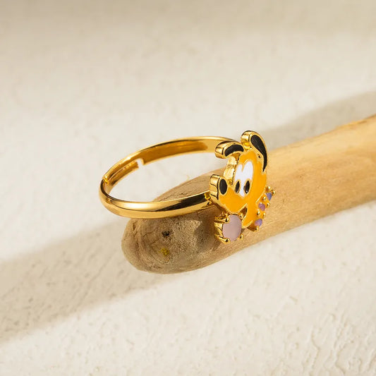 Anillo ajustable Pluto baño oro 14k