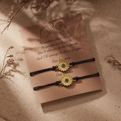 Set de pulseras de girasol ajustables