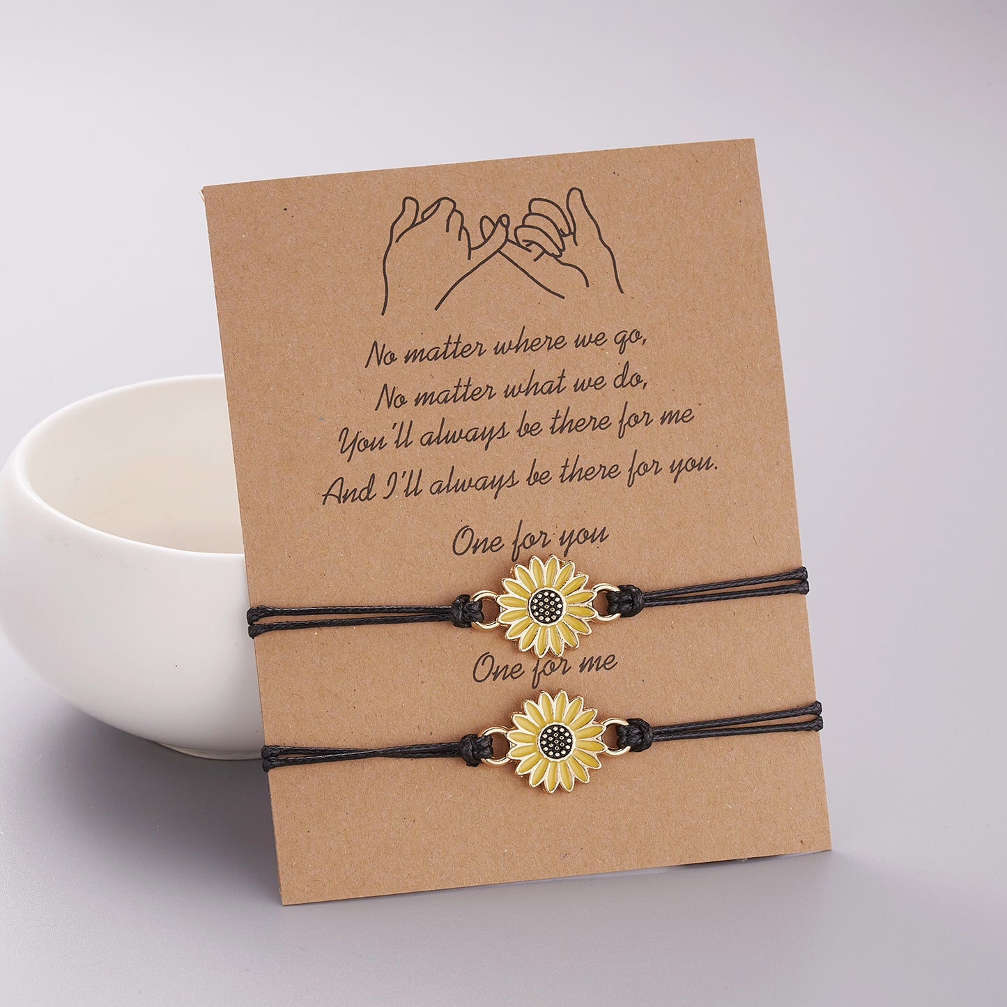 Set de pulseras de girasol ajustables