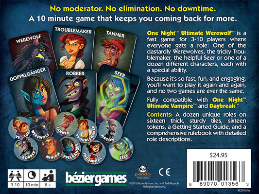 Juego de mesa One Night Ultimate Werewolf 3-10 jugadores
