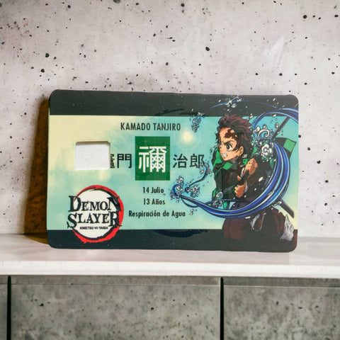 Sticker adhesivo de Tanjiro para tarjeta de crédito/débito