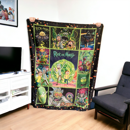 Cobija Rick y Morty 130 cm x 100 cm