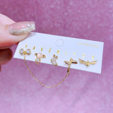 Set de aretes Harry Potter baño de oro 14k