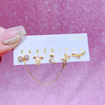 Set de aretes Harry Potter baño de oro 14k