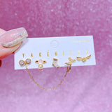 Set de aretes Harry Potter baño de oro 14k