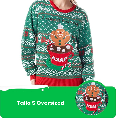 Ugly sweater tejida mujer talla S Oversized