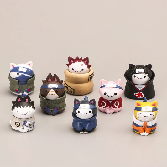 Set de 8 figuras gatitos Naruto 3 cm