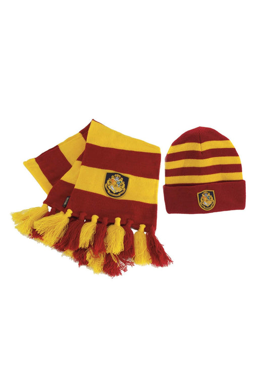 Set original de gorro y bufanda tejida Gryffindor