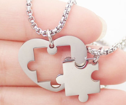 Set de collares rompecabezas acero inoxidable